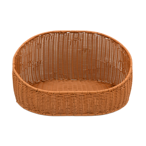 Плетеная корзина для домашних животных из ротанга, спальные кровати с плюшевой подушкой, плетеная кровать для кошек и собак - Product Image 2