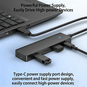 Hub <span class=keywords><strong>USB</strong></span> <span class=keywords><strong>5</strong></span> ports en ABS avec 1 port Type-C et 4 ports <span class=keywords><strong>USB</strong></span> 2.0, adaptateur répartiteur de données haute vitesse pour ordinateur portable et de bureau - Product Image 4