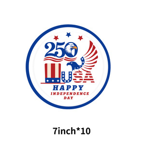 Vente directe usine – Ensemble de vaisselle patriotique américaine 250 ans – Assiettes, gobelets et serviettes jetables à l'effigie <span class=keywords><strong>du</strong></span> drapeau américain pour le 4 juillet - Product Image 3