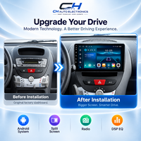 Pour Peugeot 107 2009-2015 Autoradio 9'' Android avec GPS Navigation, CarPlay sans fil, Android Auto, Stéréo 4G WIFI DSP
