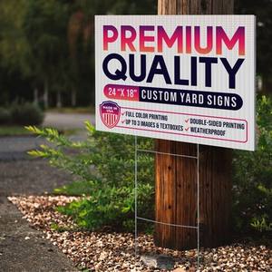 Panneaux de jardin en plastique ondulé Coroplast double face, impression personnalisée du logo, 24x18 pouces, couleur intégrale - Product Image 3