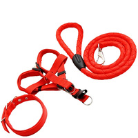 Personnalisable Trois Ensembles Colliers Pour Animaux De Compagnie Laisses Harnais Chien Marche Chaîne Poitrine Harnais et Corde avec Confortable Pet Lec