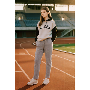 <span class=keywords><strong>Pantaloni</strong></span> Casual Versatili in Tessuto Leggero e Traspirante, Texture Morbida in Tonalità Grigie, con Coulisse, Comodi e Rilassati - Product Image 5