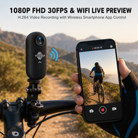 Caméra vidéo numérique pour sports de plein air 1080P HD étanche, mini caméra portable à fixer sur casque de moto avec Wi-Fi et grand angle, utilisation magnétique