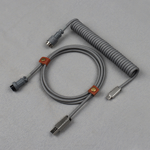 Cable de teclado mecánico en espiral tipo C USB C gx16 Cable de aviador para teclado de juegos de doble manga - Product Image 6