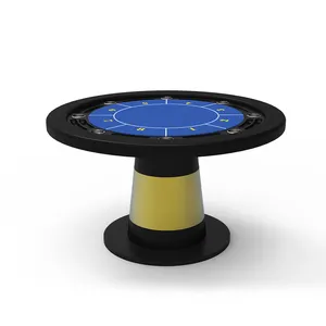 高品质工厂价格德州扑克桌豪华赌桌配有适用于赌场的钢制圆腿杯架
