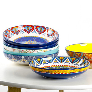 Assiette à soupe ronde en céramique écologique pour le camping et les activités de plein air - Product Image 1