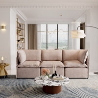 ATUNUS Wohnzimmermöbel Apartment-Couch Sofagarnitur Moderner Italienischer Stil Sektionales L-förmiges Modulares Sofa mit Eisenrahmen