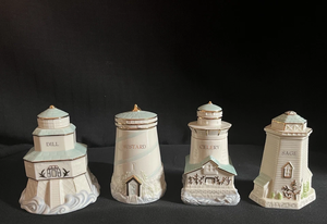 Seaside Spice Jars Lighthouse Collection <span class=keywords><strong>Casa</strong></span> de porcelana Frascos de especias Cerámica Vintage House Spice Jar - Product Image 6