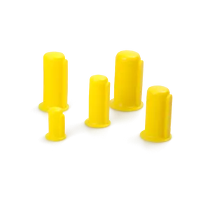 เครื่องเพลาป้องกันแขนพลาสติกสีเหลืองประทับตราความดันทนต่อการสึกหรอผลิตภัณฑ์กลปลั๊กป้องกัน