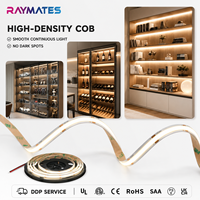 Esnek 12V COB LED Şerit Işık 480LED/m 6000K Sıcak Beyaz Yüksek CRI 90 Noktasız Lineer Aydınlatma TV Arka Işığı Tavan için