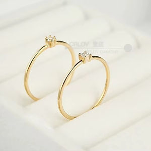 R029 -925 スターリングシルバー 14K ゴールドメッキリング レディース デイリー ジルコンリング ミディリング 香港サイズ - Product Image 1