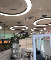 Luminaire LED rond 400~6000mm, éclairage commercial pour bureau, anneau circulaire en aluminium LED, montage rapide, luminaire suspendu LED