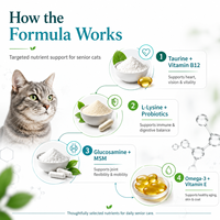 Vitamines pour chats seniors, formule avancée avec Lysine et Taurine pour soutenir la vision et la santé cardiaque, marque privée