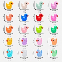 Vente en gros de petits canards en résine, figurines de canards miniatures classiques, couleurs assorties et canards qui brillent dans le noir, ornements pour micro-paysages