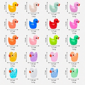 Patitos de Resina Pequeños al por Mayor, Figuras Clásicas de Patos Mini, Colores Surtidos y Patitos que Brillan en la Oscuridad, Adornos para Micropaisajes - Product Image 2