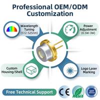 Diode laser verte TO9 EEL 520nm 0.5W haute précision pour éclairage de scène industriel, laser répulsif pour oiseaux, niveau laser, vente en gros d'usine LD