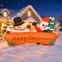 Père Noël et bonhomme de neige gonflables lumineux pour la décoration extérieure des jardins et des centres commerciaux, figurine de Noël gonflable