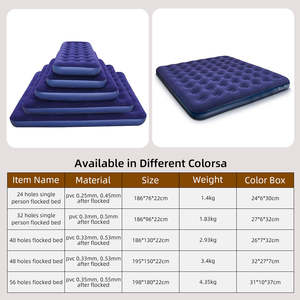 Kasur udara tiup portabel berkemah gaya Modern, 1 orang tempat tidur tiup kamar tidur luar ruangan penggunaan furnitur terbaik - Product Image 3