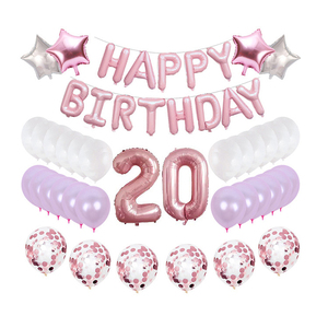 Actory-Juego de globos de feliz cumpleaños, de feliz cumpleaños decoración de fiesta, letras y números, película de aluminio de látex - Product Image 4