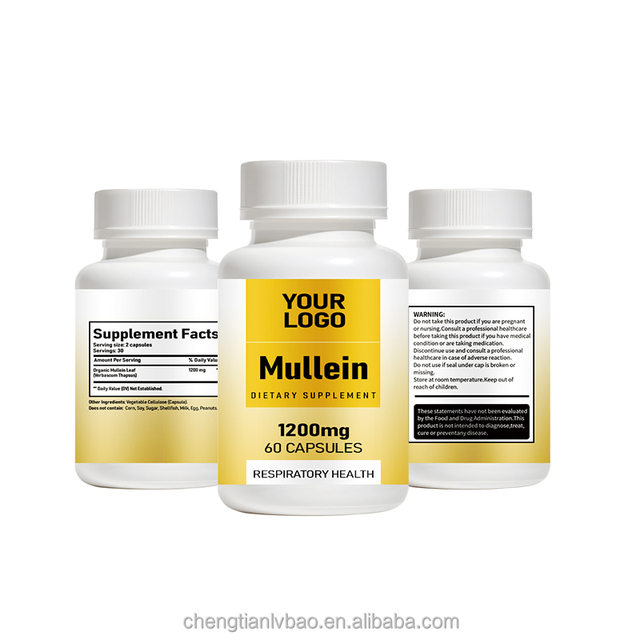 GMP Certified Mullein Leaf 1200mg Capsules for Women's Internal Harmony and Daily Systemic Balance Wellness Formula