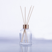 Diffuseur de bâtons de bouteille en verre avec couvercle en bois, parfum vide de luxe de 200ml