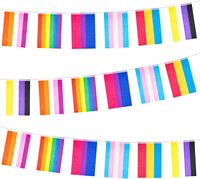 Vente en gros de nouveaux drapeaux arc-en-ciel pour la fierté gay, lesbienne, pansexuelle et bisexuelle, drapeau en guirlande, drapeau LGBTQ élaboré, décoration