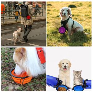 Pet katlanır besleme gıda ve su Pet besleyici konteyner taşınabilir yürüyüş çanak köpekler kediler açık Pet Fold kase seyahat çanaklar - Product Image 5