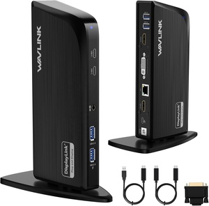 Station <span class=keywords><strong>d</strong></span>'accueil DisplayLink Wavlink WAVLINK 12-en-1 WL-UG39DK10 Station <span class=keywords><strong>d</strong></span>'accueil USB <span class=keywords><strong>C</strong></span> pour ordinateur portable à triple écran - Product Image 1