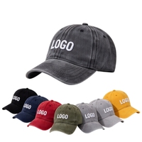 Casquette de baseball en coton lavé à 6 panneaux, logo brodé personnalisé, style vintage, vente en gros, fournisseur transfrontalier