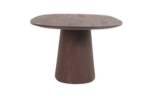 Hiện đại Đan Mạch hình bầu dục phong cách Châu Âu óc chó rắn gỗ bàn ăn với bệ gỗ cơ sở - Product Image 2