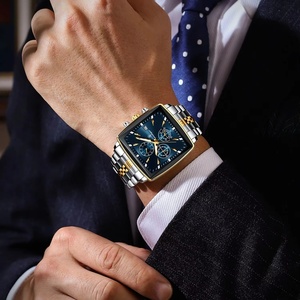 Montre Homme Tendance Lumineuse Étanche Chronographe Date Montre-Bracelet Carrée en Acier Inoxydable Quartz Montres pour Hommes Reloj - Product Image 6