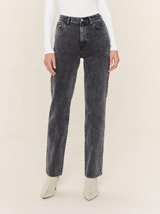 <span class=keywords><strong>Alto</strong></span> clásico de pierna recta pantalón <span class=keywords><strong>jean</strong></span> párr mujer - Product Image 4