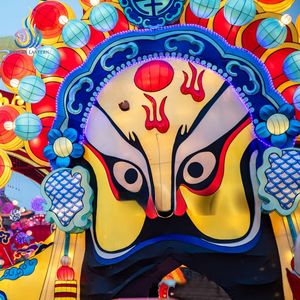 Figurines de lanternes mythologiques de l'opéra chinois, personnages culturels géants illuminés pour les festivals, les parcs à thème et les expositions patrimoniales - Product Image 3