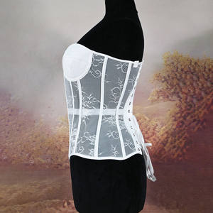 مشد كورسيه نسائي بدون حمالات صدر شبكي يسمح بالتهوية برباط وشرائط داعمة للخصر للتحكم في البطن - Product Image 5