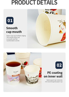 Gobelet en papier jetable à double paroi de 550 ml, boîte à sandwich pour thé au lait, boissons à emporter, plus de boîtes TakoYoki