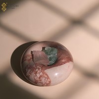 YUSHI Donut-forme Calacatta Bourgogne Marbre Brûleur D'encens Bijoux Plateau De Rangement pour La Décoration Intérieure Cadeau Exquis