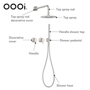 Juego <span class=keywords><strong>de</strong></span> ducha moderno para baño, <span class=keywords><strong>de</strong></span> latón cepillado dorado, con certificación Watermark, <span class=keywords><strong>de</strong></span> pared, con 2 funciones, tipo lluvia - Product Image 2