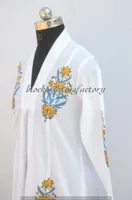 Neuankömmling Damen XL 3XL V-Ausschnitt Langarm bedrucktes Tunika-Kleid Baumwolle Indian Block Print Pattern Dekoriert Perfektes Geschenk Sie
