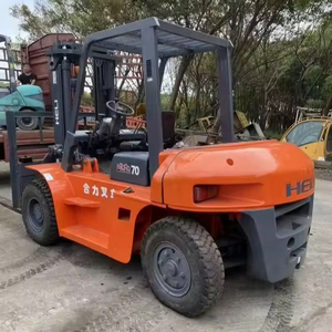 Chariot élévateur diesel d'occasion de 7 tonnes, mini-élévateur à fourche compact avec garantie de 6 mois, fabriqué en Chine - Product Image 1
