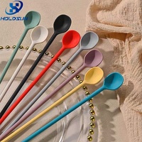 Cuillères à thé, miel et confiture en silicone double tête, couleur personnalisée, qualité alimentaire, avec mini-raclette, outils multifonctions pour desserts