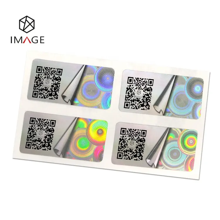 Tùy Chỉnh In Logo/QR Code/Mã Vạch An Ninh Sticker Nhãn Ảnh Ba Chiều