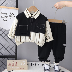 Costumes pour bébé garçon Printemps et automne 1-5 ans Chemises pour enfants Culottes en coton Ensemble deux pièces pour bébé Vêtements pour enfants - Product Image 5