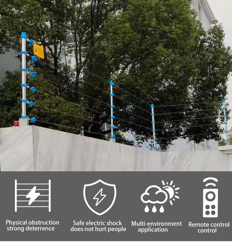 High Voltage Electric Fence Energizer Pulse Electric Fence Intrusion Alarm System High Security Wire Fence