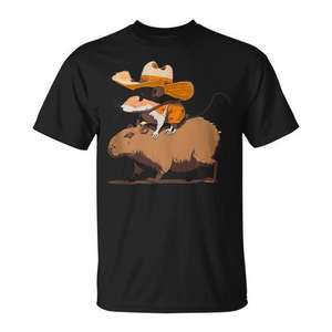 T-shirt Capybara Cowboy Mouse Western Country - Product Image 1