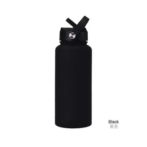 Custom Logo Wide Mouth Stainless Steel Vacuum Water <b>Bottle</b> with Straw and Handle Portable Insulated Sports Cup for Outdoor - Product Image 1