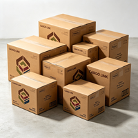 Boîte en carton ondulé robuste à double paroi avec logo personnalisé pour déménagement, stockage, vente en gros, commande en vrac, écologique