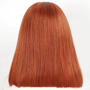 Perruque Bob Lisse Transparente 5*5 avec Fermeture, <span class=keywords><strong>Cheveux</strong></span> Humains Brésiliens <span class=keywords><strong>Auburn</strong></span> Marron, Prête à Porter, Sans Colle, Pré-Plumée, 10-16 Pouces, pour Femmes - Product Image 4
