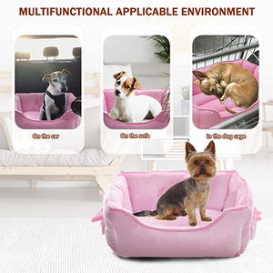 Customizable Luxury Velvet Pet <b>Nest</b> Modern Square Dog <b>Bed</b> for Large Dogs Faux Fur Removable Print Private Label <b>Bed</b> for Winter - Product Image 2