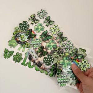 St. Patrick's Day Clover UV for DTF <b>Transfer</b> Cup Wraps for 16oz Libbey <b>Glass</b> 24oz Tumblers Screen Printing Usage for - Product Image 2